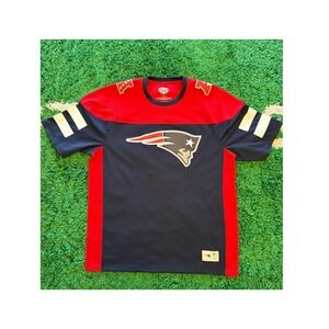 OTS New England Patriots Jersey Shirt Mens Large Navy Red Excellent NFL Fan Gear